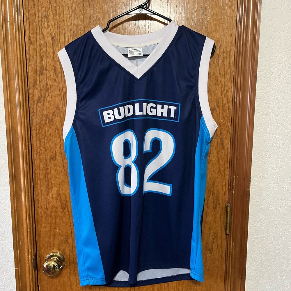 Bud Light Men's Blue Jersey Size Large